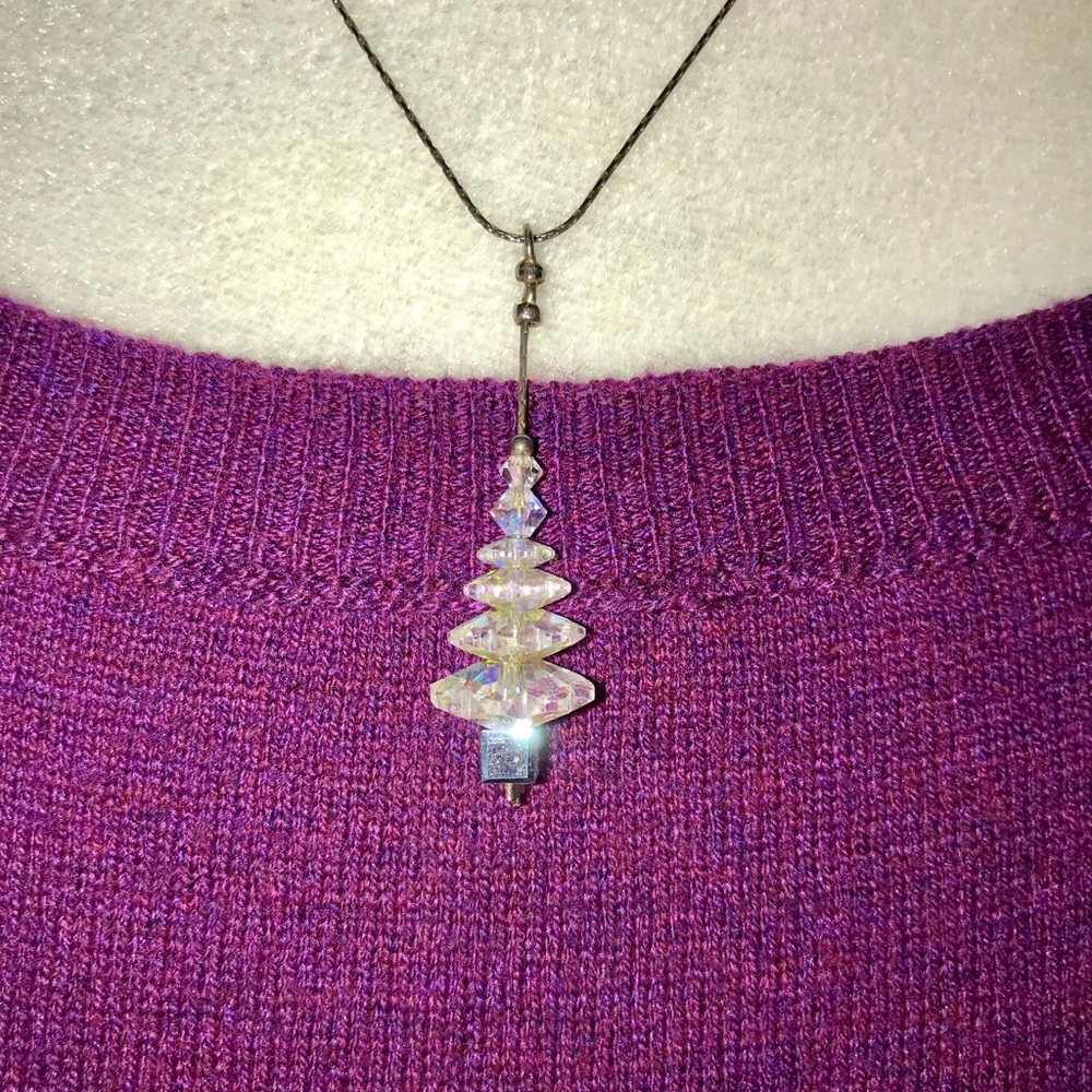 Beaded Christmas Tree Necklace